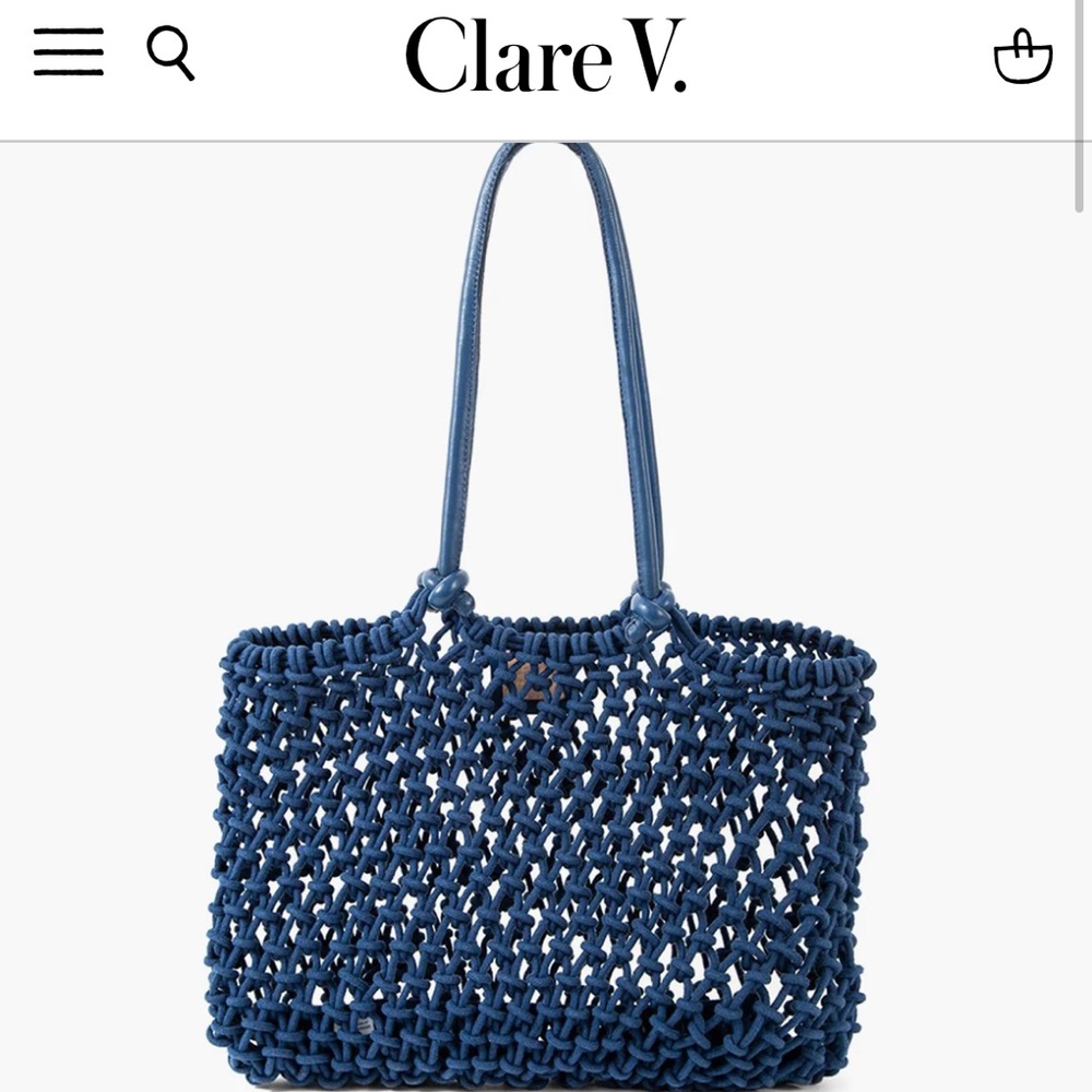 Clare V | Blue Woven Tote Bag